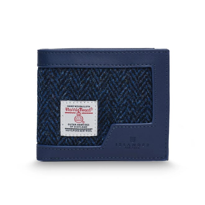 Harris Tweed Navy Herringbone Men's Wallet