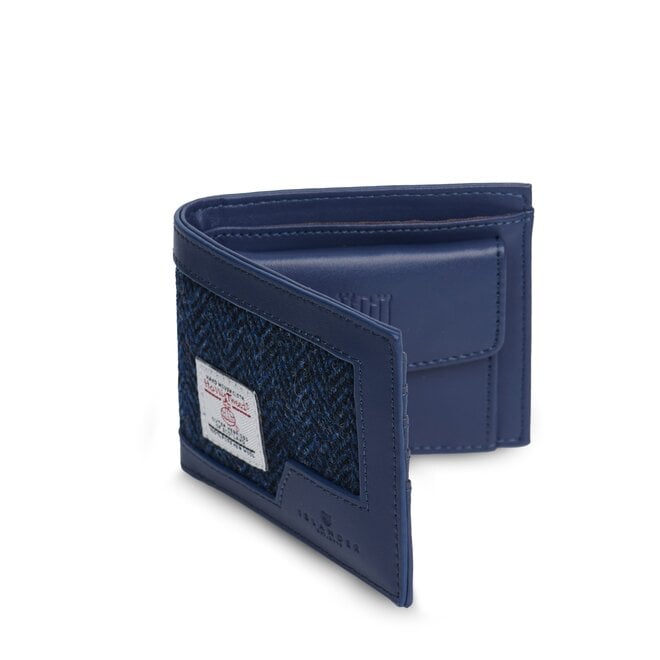 Harris Tweed Navy Herringbone Men's Wallet