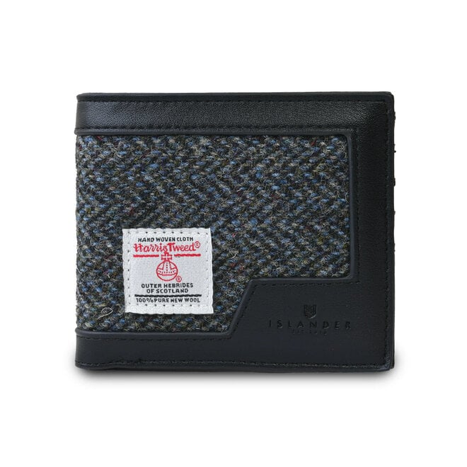 Harris Tweed Black & Grey Herringbone Tartan Men's Wallet