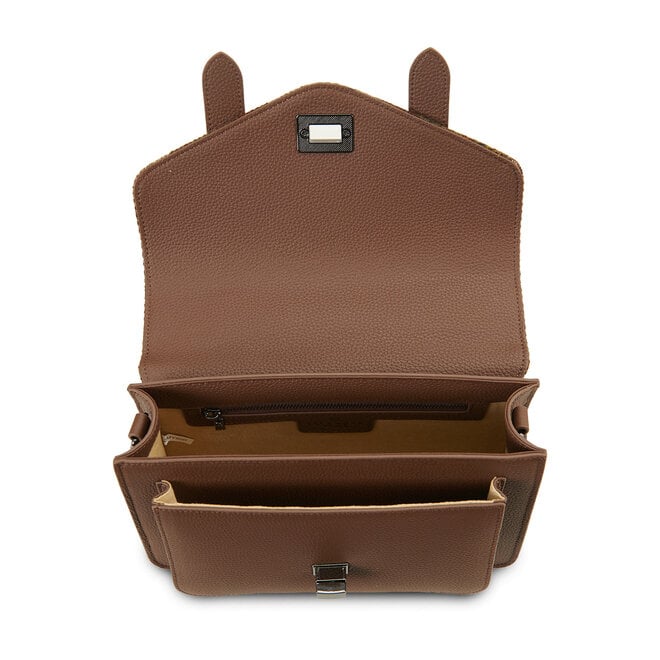 Harris Tweed Chestnut Tartan Leather Medium Satchel