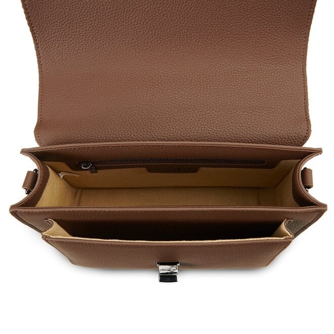 Harris Tweed Chestnut Tartan Leather Medium Satchel