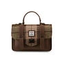 Harris Tweed Chestnut Tartan Leather Medium Satchel
