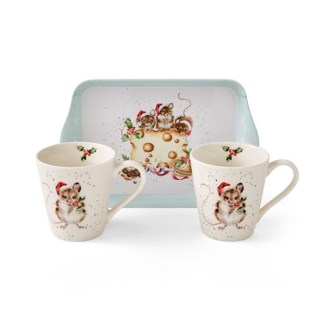 'Holly Jolly' Mug & Tray Set