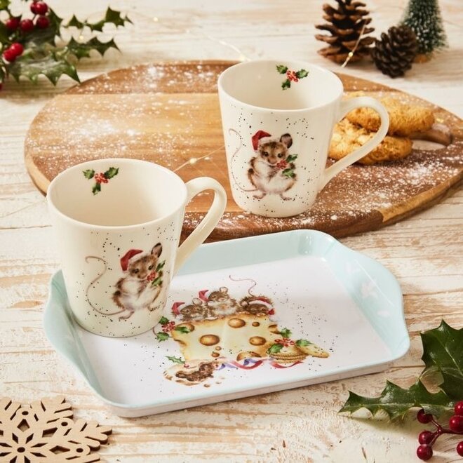'Holly Jolly' Mug & Tray Set