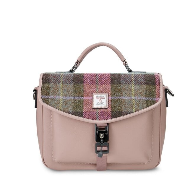 Harris Tweed Pink & Green Tartan Mini Laptop Bag