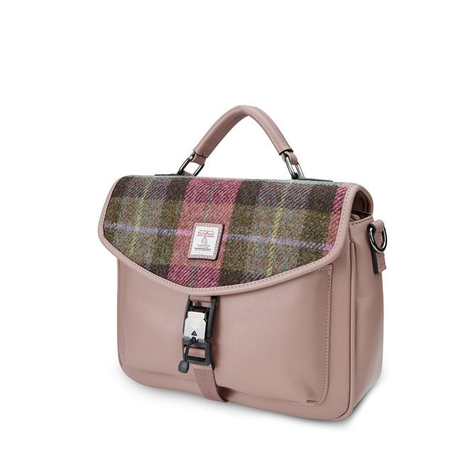 Harris Tweed Pink & Green Tartan Mini Laptop Bag