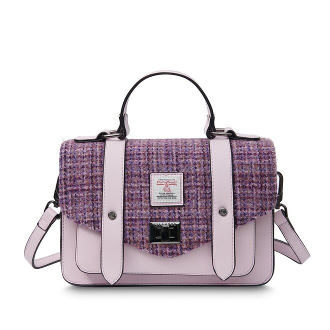 Harris Tweed Violet Mini Dogtooth Medium Satchel