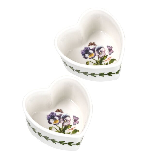 Heart-Shaped Ramekin Set (Pansy)