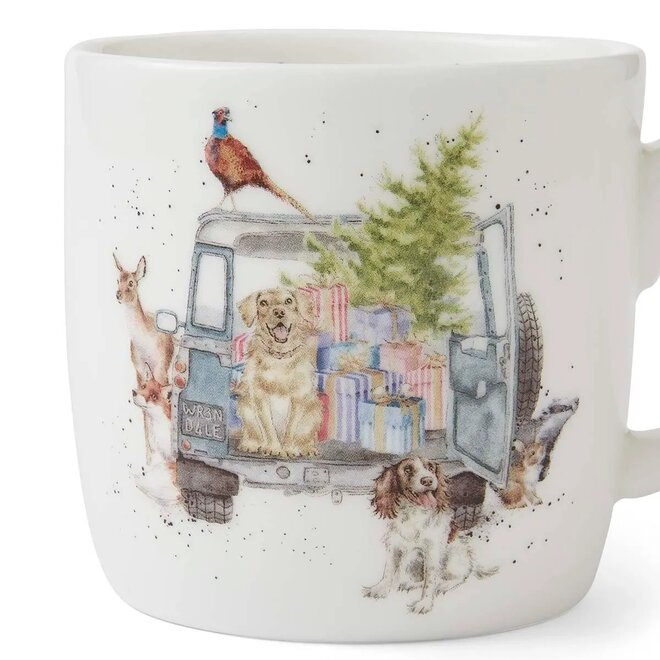 'Driving Home for Christmas' Dog Small Mug