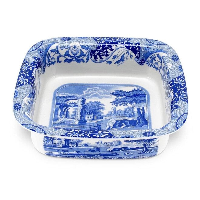 Blue Italian Square Rim Dish