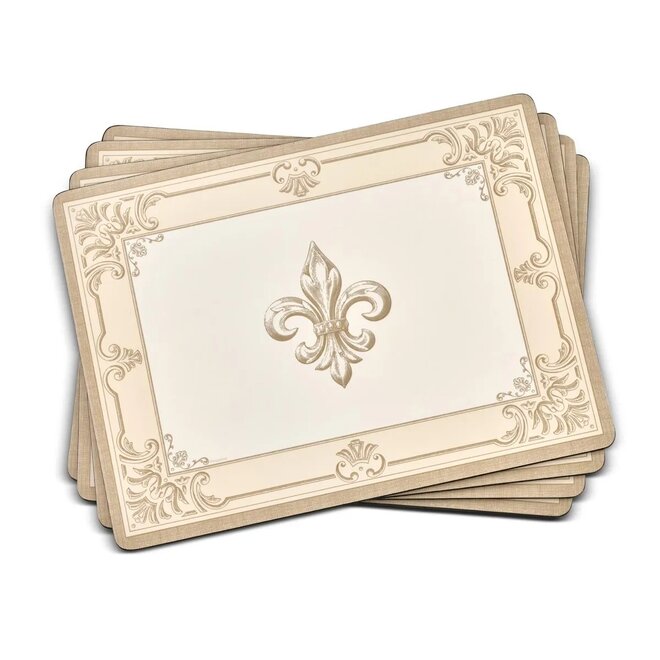 Fleur De Lys Taupe & Gold Placemats