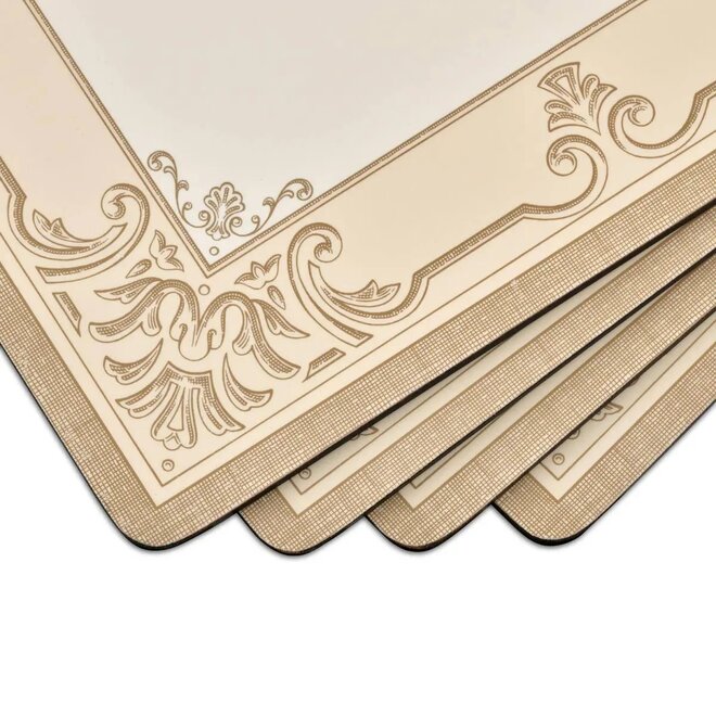 Fleur De Lys Taupe & Gold Placemats