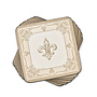 Fleur de Lys Taupe & Gold Coasters