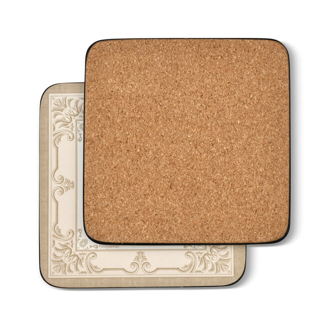 Fleur de Lys Taupe & Gold Coasters