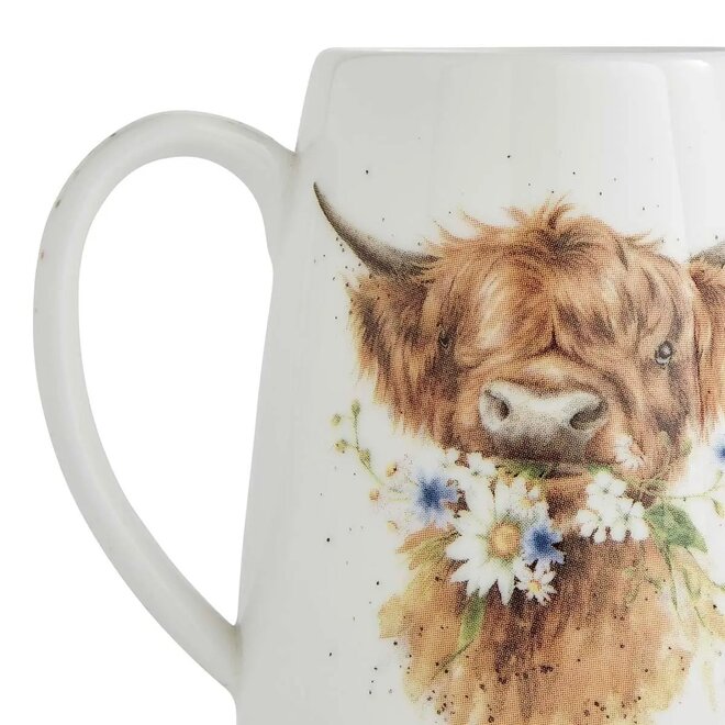 'Daisy Coo' Highland Cow Posy Jug
