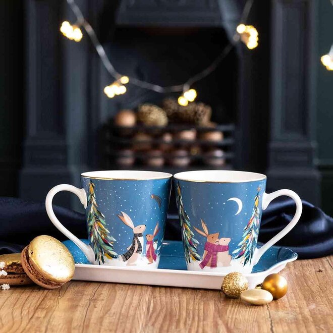 Sara Miller Woodland Tales Mug & Tray Set