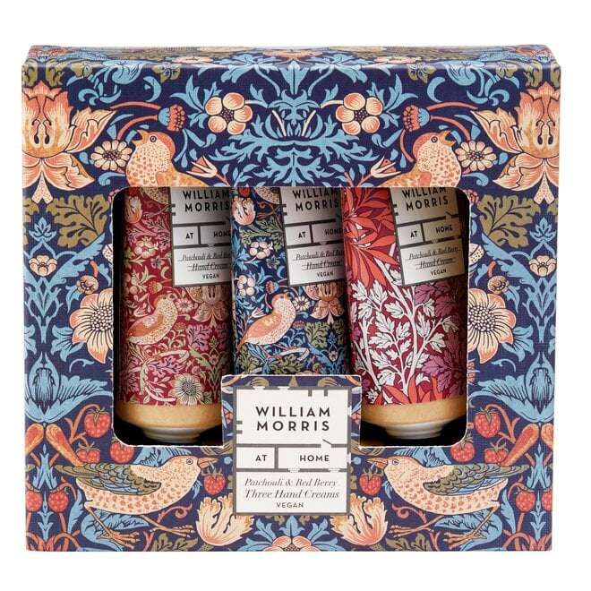 William Morris at Home Strawberry Thief Patchouli & Red Berry Three Hand Creams