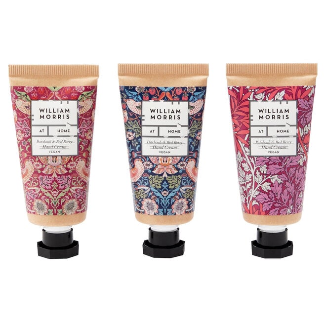 William Morris at Home Strawberry Thief Patchouli & Red Berry Three Hand Creams