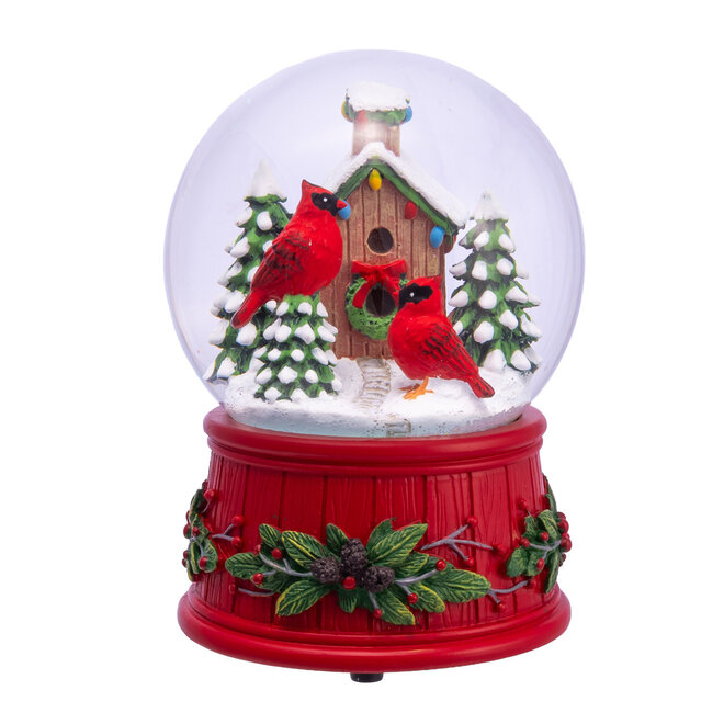 Cardinal Musical Snow Globe