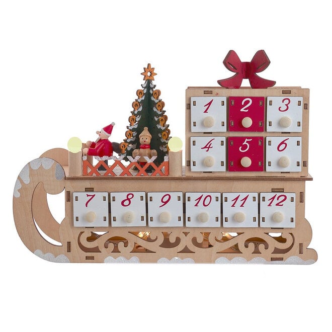 LED Santa Sleigh Advent Calendar