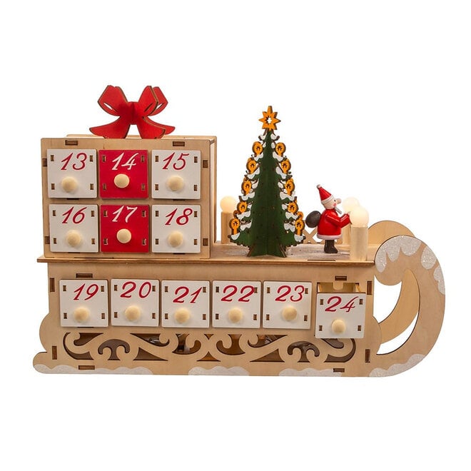 LED Santa Sleigh Advent Calendar