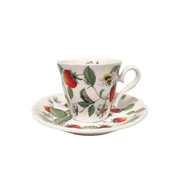 Roy Kirkham Alpine Strawberry Espresso Cup & Saucer