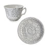 Dove Grey Calico Teacup & Saucer