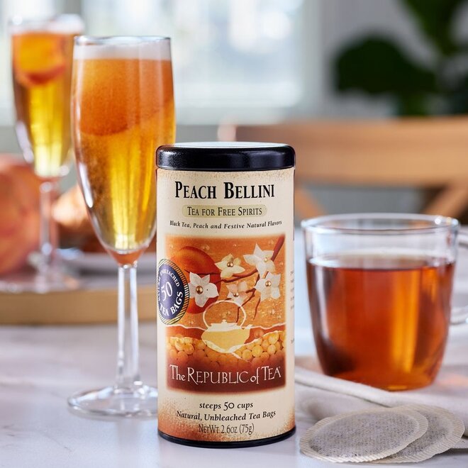 Republic of Tea Peach Bellini Black Tea 50s