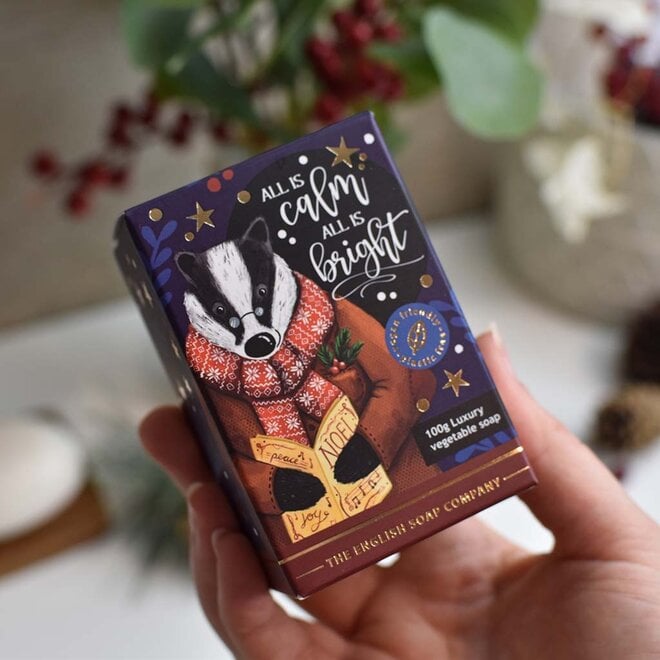 English Soap Co. Christmas Badger Mini Bar Soap