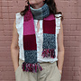 Pink & Grey Striped Scarf