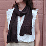 Dark Brown Ribbed Scarf With Fringe
