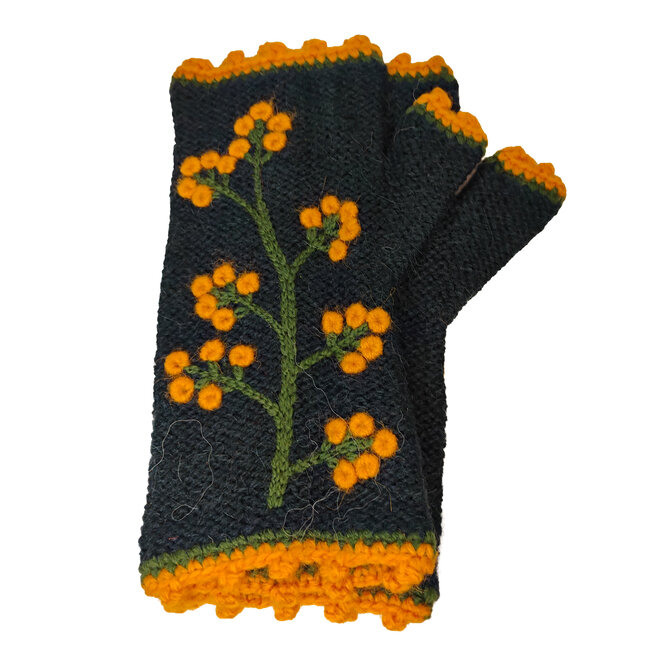 Cherry Blossom Fingerless Mittens