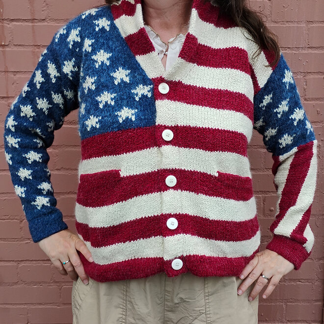 USA Flag Pattern Cardigan