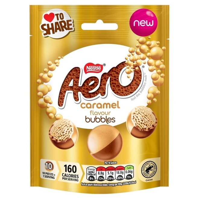 Aero Bubbles Caramel Chocolate Bag 92g