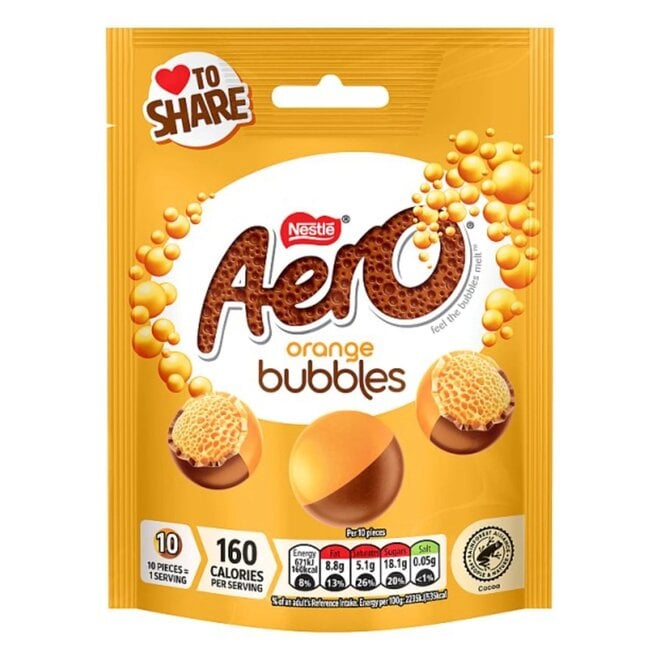 Aero Bubbles Orange Chocolate Bag 92g