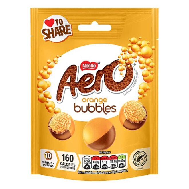 Aero Bubbles Orange Chocolate Bag 92g