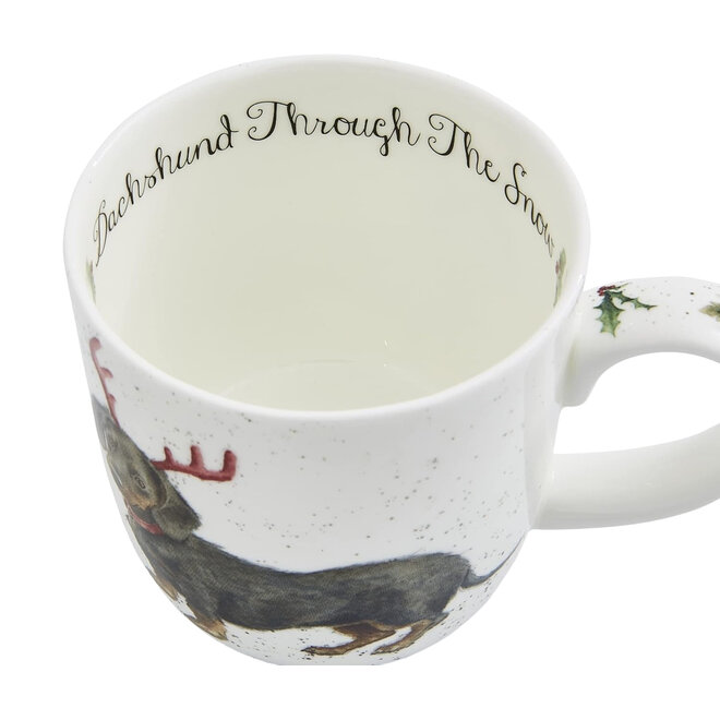 'Dachsund Through the Snow' Small Mug