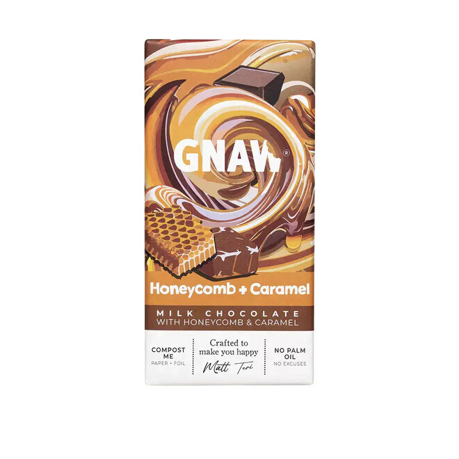 Gnaw Honeycomb & Caramel Milk Chocolate Bar