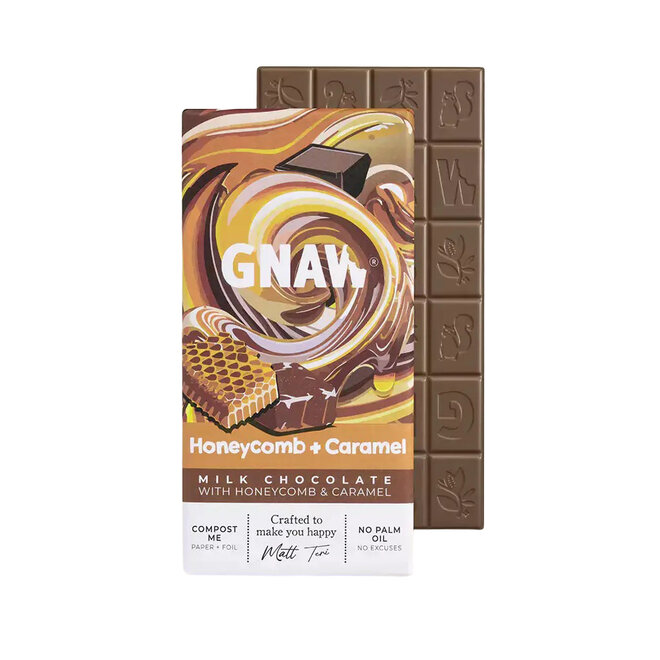 Gnaw Honeycomb & Caramel Milk Chocolate Bar