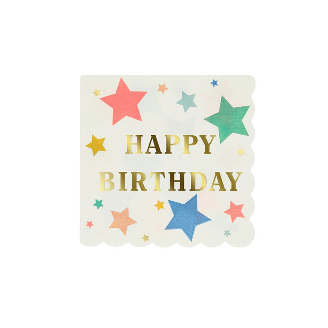 Happy Birthday Stars Small Paper Napkins