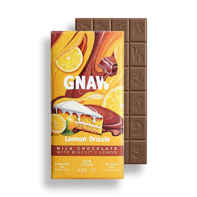 Gnaw Lemon Drizzle Cake Milk Chocolate Bar
