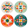 Quilt Blocks Melamine Salad Plate Set