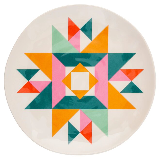 Quilt Blocks Melamine Salad Plate Set