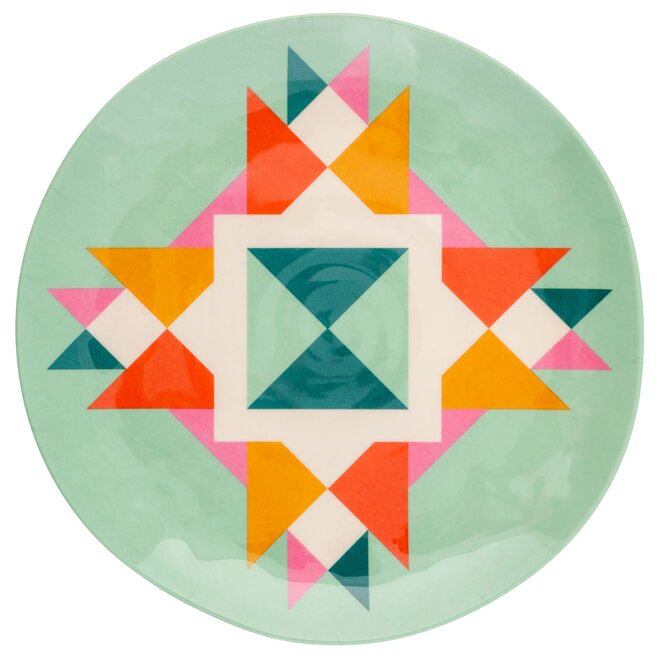 Quilt Blocks Melamine Salad Plate Set