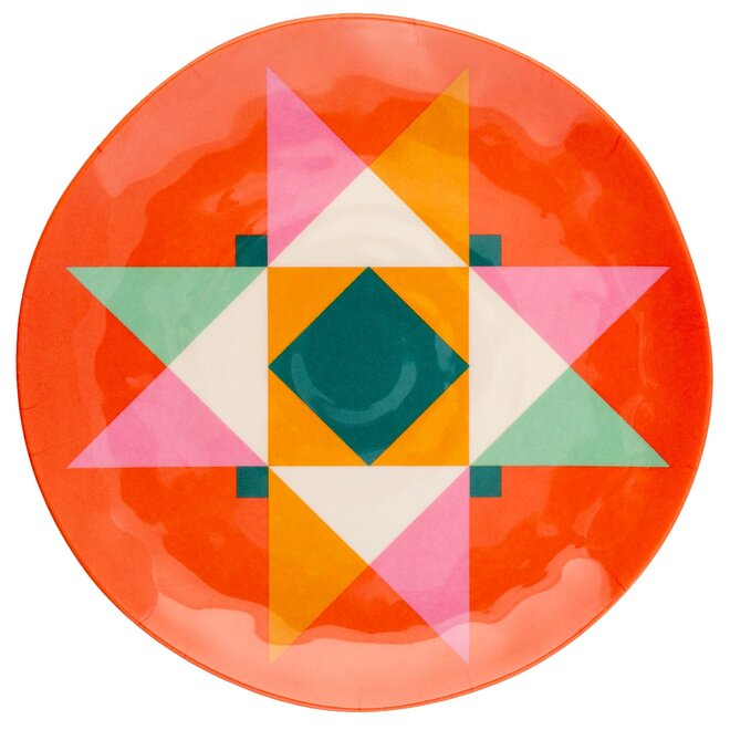 Quilt Blocks Melamine Salad Plate Set