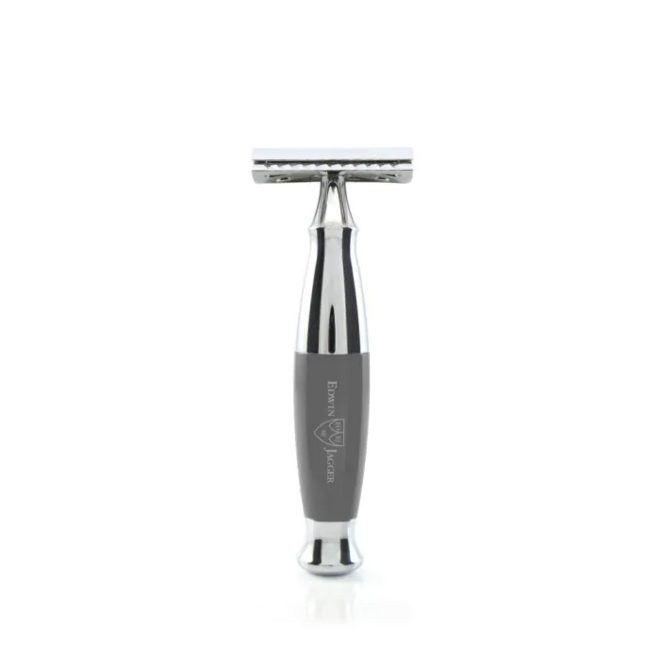 Edwin Jagger Grey & Chrome Double Edge Safety Razor