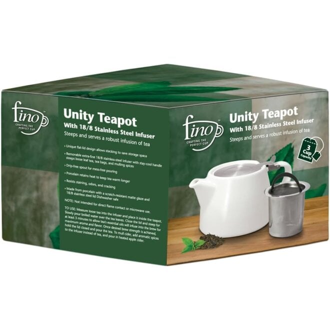 Fino Unity White 3-Cup Teapot