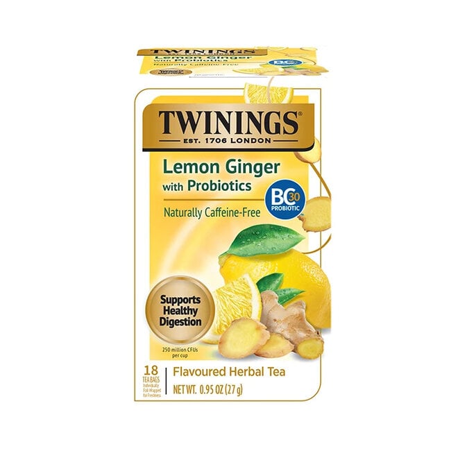 Twinings Probiotics Lemon & Ginger Herbal 18s