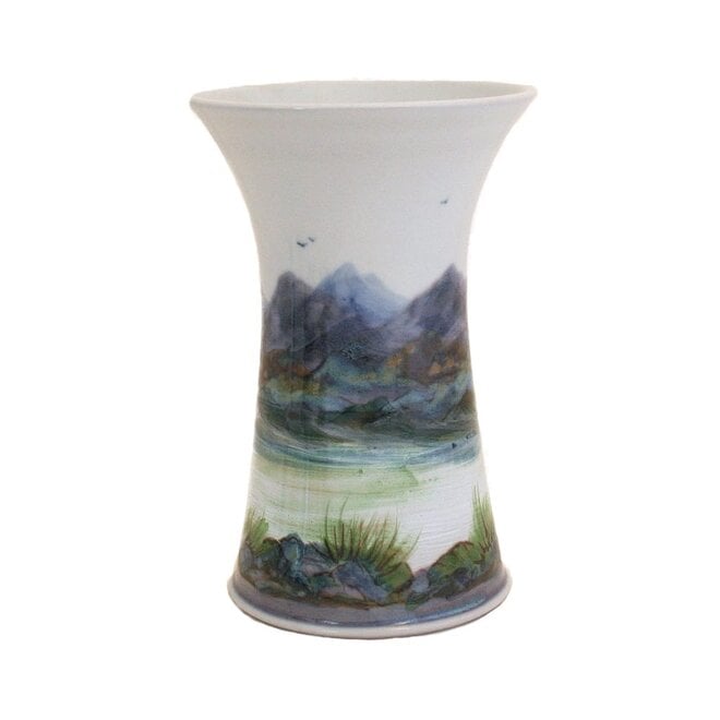 Highland Stoneware Landscape Medium Cylinder Vase