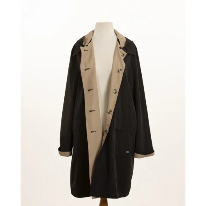Black & Camel Rain Trench Coat